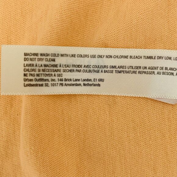 Free People Mini Dress M Apricot Orange Pastel Off Shoulder Smocked Beach Boho - Picture 10 of 10